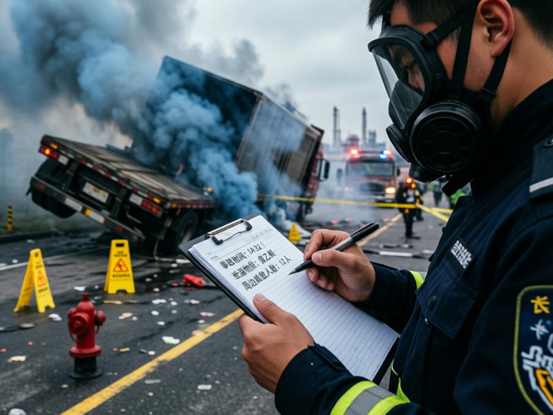 突發(fā)氨泄漏事故處置現(xiàn)場